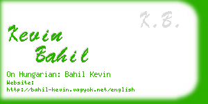 kevin bahil business card